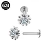 Setto Piercing Clicker Labbro Stud Sexy Affascinante G23 Zircone Trago Titanio Sfera Helix Labret Orecchini Cerniera Sezione Gioielli per il corpo