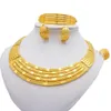 Earrings & Necklace African 24k Gold Color Jewelry Sets For Women Dubai Bridal Wedding Gifts Choker Bracelet Ring Jewellery Set207H