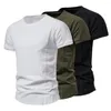 Men's T Shirts 2023 Men Summer T-shirt Short Sleeves Round Neck Solid Color Pullover Slim Fit Thin Soft Breathable Comfortable Top