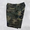 Shorts masculinos verão militar camuflagem carga homens unisex solto ajuste cordão sweatshorts streetwear estilo de oito bolsos