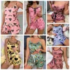 Vêtements de nuit pour femmes Pyjama Shorts Costume Sous-vêtements imprimés Pijama Lingerie Sexy Camisoles Réservoirs Nighty Ladies Loungewear Home Wear Pjs