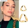 Irregular Hoop Earrings Ins Style Personality Simple Earrings For Woman Temperament Triangle Exaggerated European and American Geometry Earrings