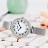 Horloges Dameshorloge Volledige diamanten wijzerplaat Armband Set Mesh band Quartz Klok Relogio Mujer 230911