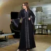 Ethnic Clothing Dresses Eid Muslim Women Dress Dubai Kaftan Flare Sleeve Abaya Jalabiya Turkey Ramadan Islam Party Abayas Robe Belt Caftan