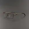 Diseñador de moda hecho a mano puro MASUNAGA top 9999 Las mismas gafas de miopía de titanio S-156T se pueden equipar con un marco cuadrado de diferentes grados.