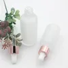 30ml 15ml Glass Dropper Bottle Essential Oil 10ml Frost White Serum Bottles with Rose Gold Cap Husji