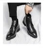 Ayak bileği botları erkek ayakkabı moda retro pu dikiş süet brock oyma dantel, klasik sıradan sokak günde erkekler için parti botları