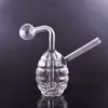 Großhandel Runde Granate Glas Ölbrenner Bong Bubbler Dab Rig Shisha Wasserpfeife Tragbare Rauchpfeife Percolater Bong mit abnehmbarem Ölbrennerrohr