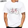 Herr t-skjortor sommarcykelväg retro konst 3d tryckt t-shirt kort ärm sport vit casual hip hop