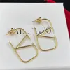 Charm Design jewel Ornament charm earring 2022 V-shaped letter naked gold-plated earrings Earrings 925 silver needle female225R