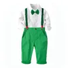 Ensembles de vêtements Kid Boys Vêtements Set Porter au Festival de Noël Anniversaire Enfant Chemise blanche à manches longues Pantalon vert Costume complet pour enfants 230912