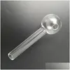 2,7 tum längd 30 mm Big Bowl Pyrex Glass Burner Concentrate Rör KLAR OIL NAIL BURNING JUMBO PIPES 7 CM Långt tjock transparent SMO