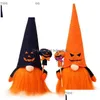 Other Festive Party Supplies Halloween Decorations Pumpkin Plush Luminous Dolls Faceless Dwarf Beard Doll Ornaments Atmosphere Props C Dh50F
