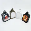 Sublimation Christmas LED Lanterns Fireplace Lamp Handheld Light Double Sided for Home and Outdoor Decorations 0912