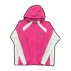 Herenjassen print CRT hoodie met rits Winddicht sportjack straattrend Contrastpaneel hoodiejas