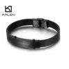 Bangle KALEN 22cm Fashion Genuine Leather Bracelet Men Stainless Steel Office Wrap Bracelet Jewelry Accessories 230911