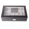Boîtes de montres 8 fentes de luxe mode hommes maison couleur noire boîte en cuir Pu stockage de qualité supérieure pour montres 0905-04