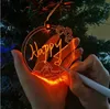 Decorazioni pendenti per alberi di Natale luminosi in acrilico, ornamenti natalizi personalizzati con glitter colorati