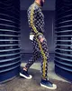 Tute da uomo Tute sportive muscolari Tendenze europee americane Stampa 3D Fitness Cerniera Felpe con cappuccio Pantaloni sportivi Slim Moda casual Tute Abbigliamento 230912