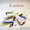 Colorf 10Mm Male Joint Glass Bowls Pyrex Oil Burner Pipe Tobacco Bent Bowl Hookah Adapter Thick Bong Pipes Clear Blue Green Pink Sm