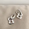 Boucles d'oreilles pendantes en argent S925 pour hommes et femmes, boucles d'oreilles goutte avec lettre B, couleur or, bijoux cadeau