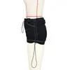 Юбки сексуальная оболочка грузоподъемность короткая юбка винтажные женщины тканые нейлоновые шнурки Y2K с карманным покрытием Slim Fit Fore Daily Wear
