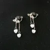 Boucles d'oreilles à dos papillon, perle d'amour, Clip sans trou, glands sans Piercing, bijoux de personnalité, Cea596