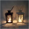 Candle Holders Wholesale Black/White Metal Iron Lantern Wedding Decoration Centerpieces Moroccan Lanterns Drop Delivery Home Garden Otqdm