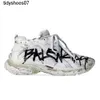 designer buty Paris Runner 7.0 Women Men Buty Barenciga React Vision Transt Grey Black Białe różowe Burgundowe Graffiti Dekonstrukcja Dekonstrukcja Chaussures