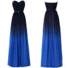 Moda gradiente Ombre vestidos de baile cariño negro azul gasa nuevas mujeres vestido formal de noche 2020 vestido de fiesta largo alfombra roja3499