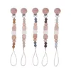 Cartoon Baby Pacifier Holders Chain Wood Dummy Clips Teething Toy Newborn Nipples Chain Infant Nursing Accessories