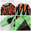 Menströjor Mänrtröjor Antarktis Velvet Ferret Threedimensional Jacquard Knitwears Stripe Tassels Sweater Unisex Overdized Round Neck Pullover Knit 230731