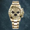 Mens Classic 40 mm tarcza 116500LN Panda Dayton Automatyczny kod czasu mechanicznego mechaniczny szklany szklany szklany zegarek ze stali nierdzewnej Wodoodporne zegarek