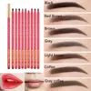 Ögonbrynsförstärkare Vattentäta långvariga ögonbrynspennor Skala av Red Lip Pencil Eyebrow Tattoo Makeup Microblader Brow Pencil Makeup Tool 230912