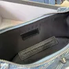 Hobo çanta denim tasarımcı çanta omuz motosiklet çantaları kadın çanta elmas toka çapraz gövde koltuk torbaları mavi çanta deri ayna kart sahibi cüzdanlar baskılı