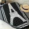 30% OFF scarf Scarf and shawl new winter style small fragrance Paris Tower double-sided cashmere mesh red insulation