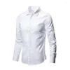 Chemises robes masculines 2023 chemise blanc à manches longues à manches longues beaux affaires professionnelles gris foncé