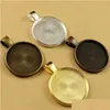 Other 10Pcs Mti Colors 20Mm Necklace Pendant Setting Cabochon Cameo Base Tray Bezel Blank Fit Cabochons Jewelry Making Findings Drop D Dhtne