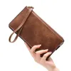Genuine leather zipper women designer wallets vintage lady cowhide fashion casual coin zero card purses multi-function female phone clutchs no423