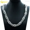 Nova chegada jóias hip hop 925 prata mal olho grande 15mm gelado moissanite cubana link chain