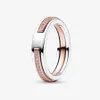 2023 New Charm designer Bracelet Rose Gold Ring with Diamond Earrings for Women DIY fit Pandoras Signature Two tone Intertwined Circles Necklace Fashion Gift