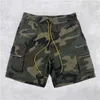 Herr shorts sommar militär kamouflage last män unisex lös passform dragstrån tröjor streetwear åtta-pocket styling