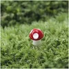 Arts et artisanat 20 pièces Mini décoration en résine champignons à pois miniatures fée Gnome Terrarium fête jardin décor Microlandschaft Drop De Ot1R3