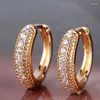 Hoop Earrings Luxury Gold Color Full Zircon Circle Earring For Women Men Party Wedding Korean Trendy Y2K Jewelry Gifts E468