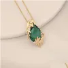 Kolye Kolyeler Lüks Emerald Cross Heart Kolye Kolye Hediye Damla Teslimat için El Yapımı Takı DHSGF