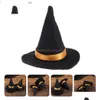 Party Hats 10 bitar Halloween Mini Witch Handmade filt Wine Bottle Caps matbordsdekorationer Holidayföreställningar Props Drop D DH9WA