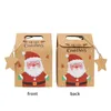 Regalos de Navidad Caja de dulces Warp Bolsa de papel Kraft para nieve Caja de regalo navideña