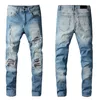 Nouveautés Hommes Jeans Designers Blanc Off Light Reflection Fit Arrivée Biker Jeans Distressed Diamond Stripes Pantalon de qualité supérieure 240z