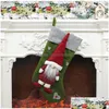 Christmas Decorations Gift Socks Plush Santa Stocking With Hanging Rope For Xmas Tree Ornament Eec2702 Drop Delivery Home Garden Festi Dhypb