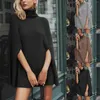 Women's Sweaters Trendy Knitted Turtleneck Sweater Cape Style Poncho Coat